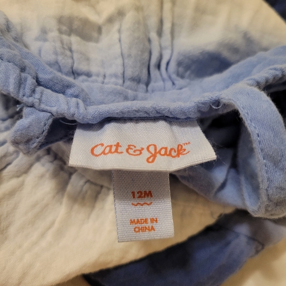 Cat & Jack Toddler Girls Spaghetti Sleeveless Dress Blue Dip Dye Size 12M - Picture 4 of 5